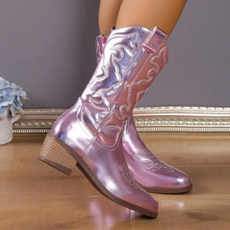 Rachel | Women’s Summer Solid Mid-Calf Boots – Pointed Toe
