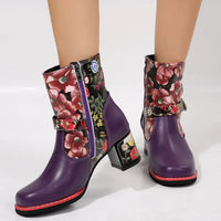 Celeste | Women's Printed Chunky Sole Ankle Booties