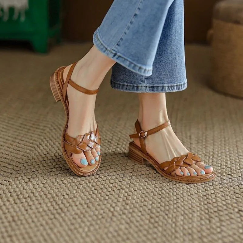 Kiera | Women’s Woven Roman Flat Sandals