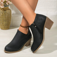 Liora | Women’s Round-Toe Chunky Heel Ankle Boots