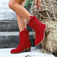 Martina | Women’s Western Embroidered Chunky Heel Boots