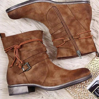 Francesca | Buckle Detail Western Ankle Boots for Women