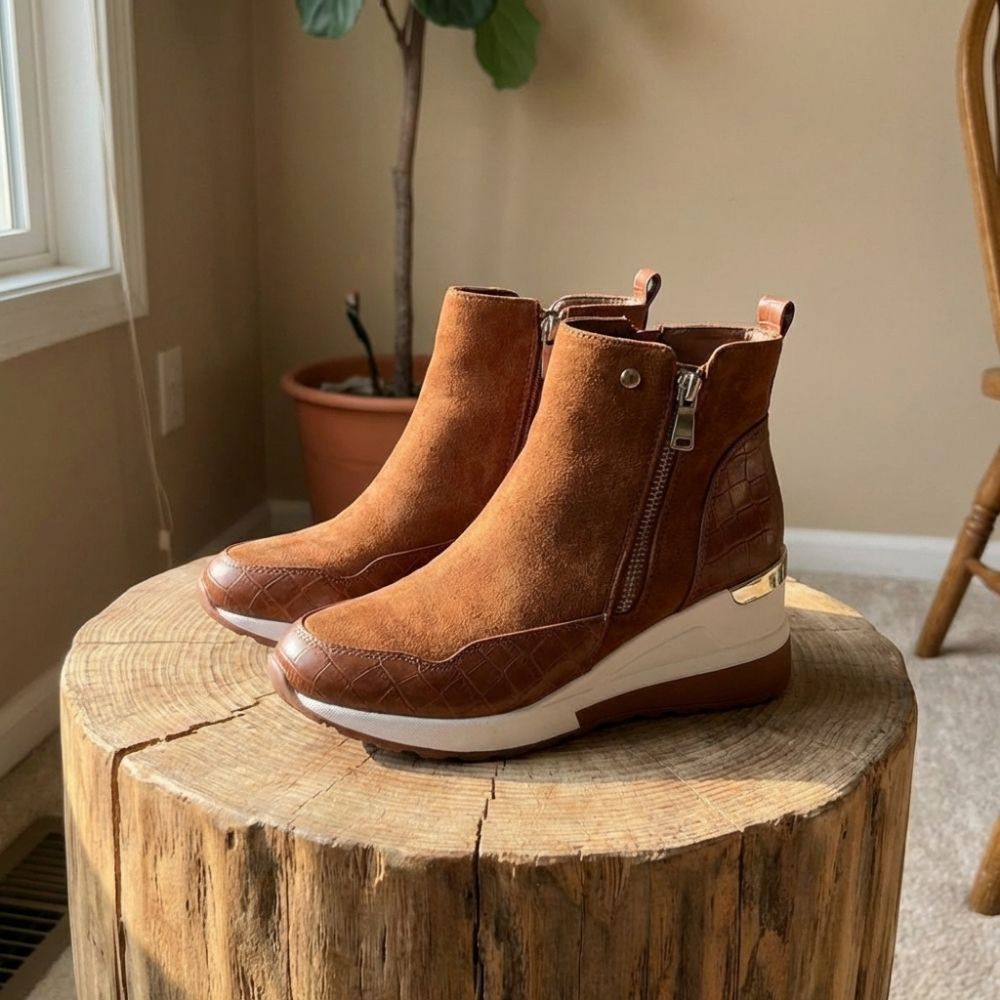 Kylie | Stylish Winter Zip-Up Ankle Boots