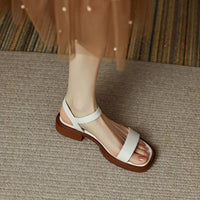 Eira | Women’s French Retro Leather Flat Sandals