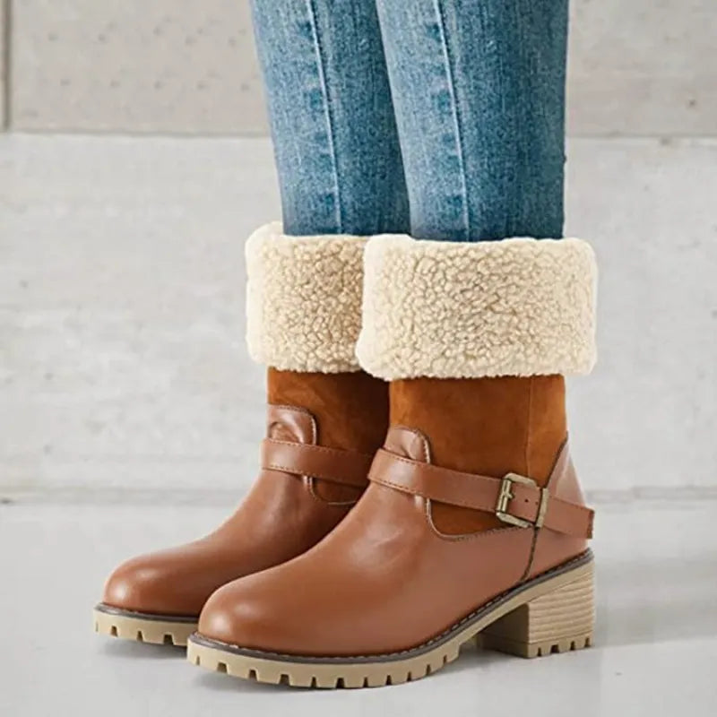 Iris | Women’s Chunky Heel Western Boots with Buckle
