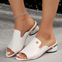 Anya | Women’s Patent Leather Chunky Heel Sandals