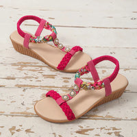 Crystal | Bohemian Braided Flat Sandals