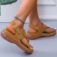 Naomi | Women’s Roman Thong Wedge Sandals