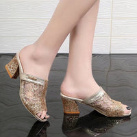 Luz® | Feminine sandals with sparkling sequins