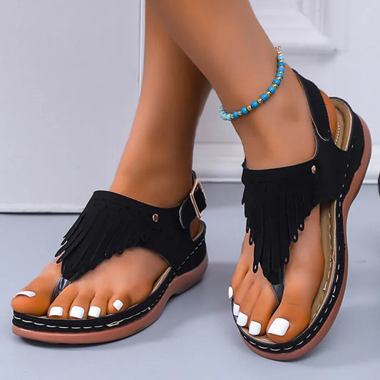 Naomi | Women’s Roman Thong Wedge Sandals