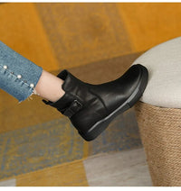 Madison | Women's Leather Buckle Ankle Boots