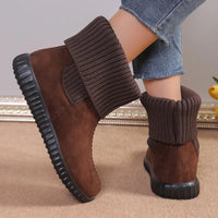 Daniela |Flat Knit Winter Ankle Boots for Women