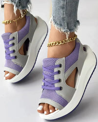 Mila® | Lace-up muffin sandals