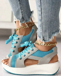 Mila® | Lace-up muffin sandals