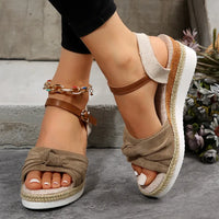 Courtney | Women’s Linen Bow Wedges